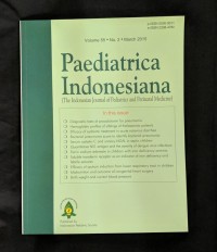 Image of Paediatrica Indonesiana Vol. 55 No. 2