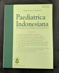 Image of Pediatrica Indonesiana Vol. 55 no. 2
