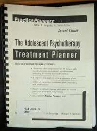 Image of The Adolescent Psychotherapy Treatment Planner